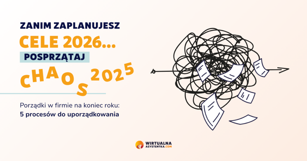 Wirtualna Asystentka Porządki w firmie na koniec roku: 5 procesów, które musisz uporządkować (Checklista)